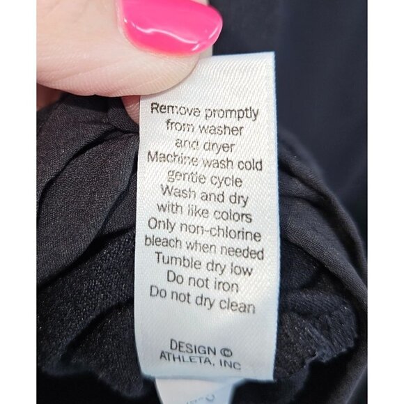 Athleta Womens Pullover Hoodie Sweatshirt Kangaroo Zip Pocket Medium 8 10 Black - Picture 16 of 16